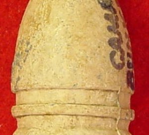 Confederate .58 Caliber Gardner Bullet with Mac Mason Writing 
